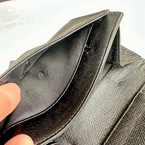 PRADA Tessuto black nylon and leather credit card holder or badge ID wallet case - Picture 12 of 14